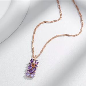 Amethyst Gemstone Rose Gold Necklace